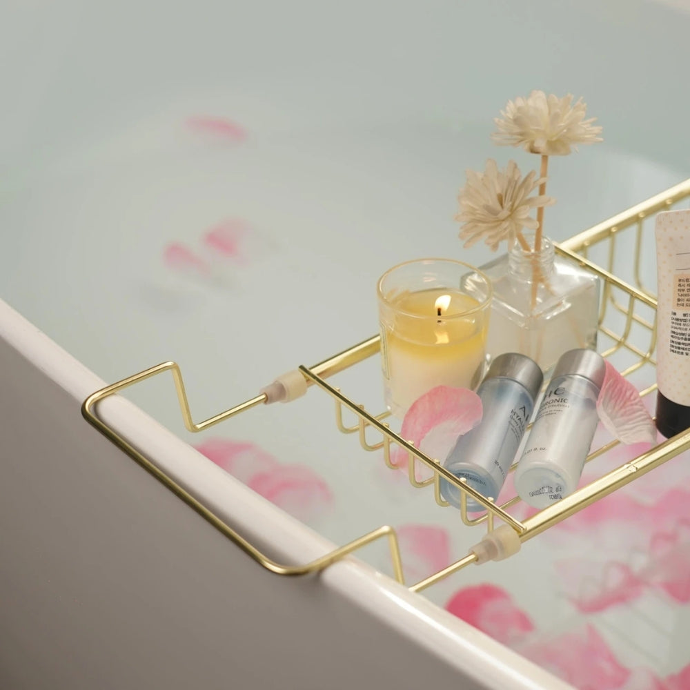 Plateau de Baignoire Réglable en Acier Inoxydable