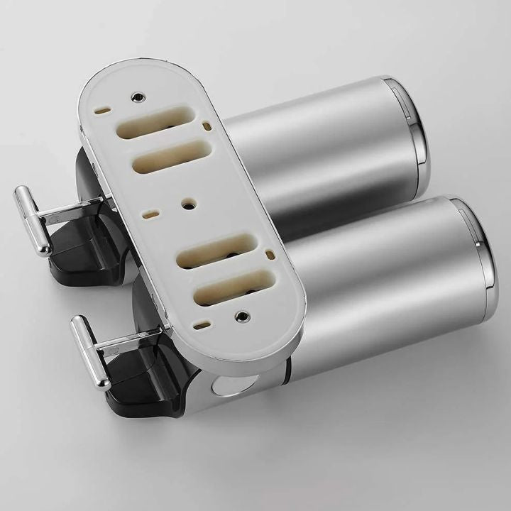 Distributeur de savon mural | Acier inoxydable & ABS | Design moderne | Gain de place & Rechargeable