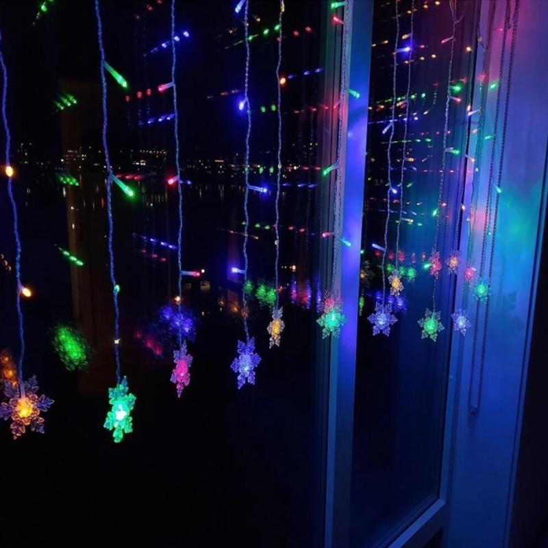 Skanto | Guirlande LED avec Flocons de Neige | Intérieur & Extérieur