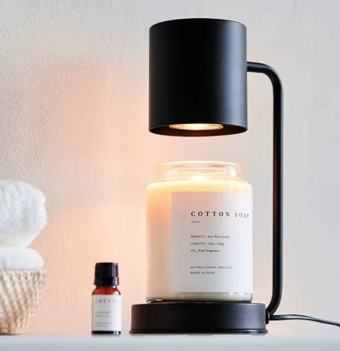 Lampe Réchauffe-Cierge Élégante - Lampe Électrique à Double Usage pour une Ambiance Cocooning