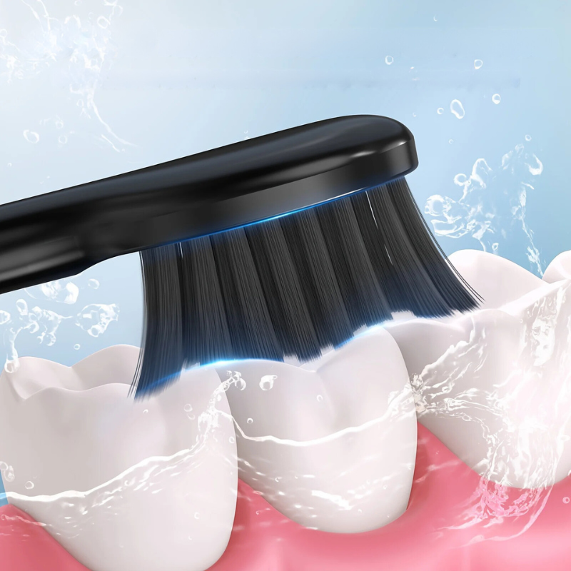 Brosse à dents Sonic Zahnoa | Nettoyage par ultrasons | Silencieuse & Rechargeable | 8 brosses de rechange