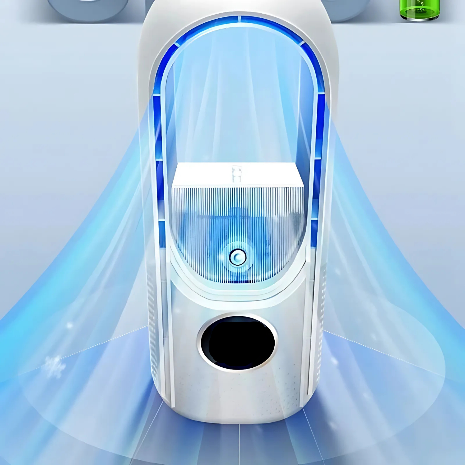Airevo Refroidisseur d'air | Ventilateur USB sans pales | 6 vitesses | Silencieux & Avec minuterie | Humidification de l'air