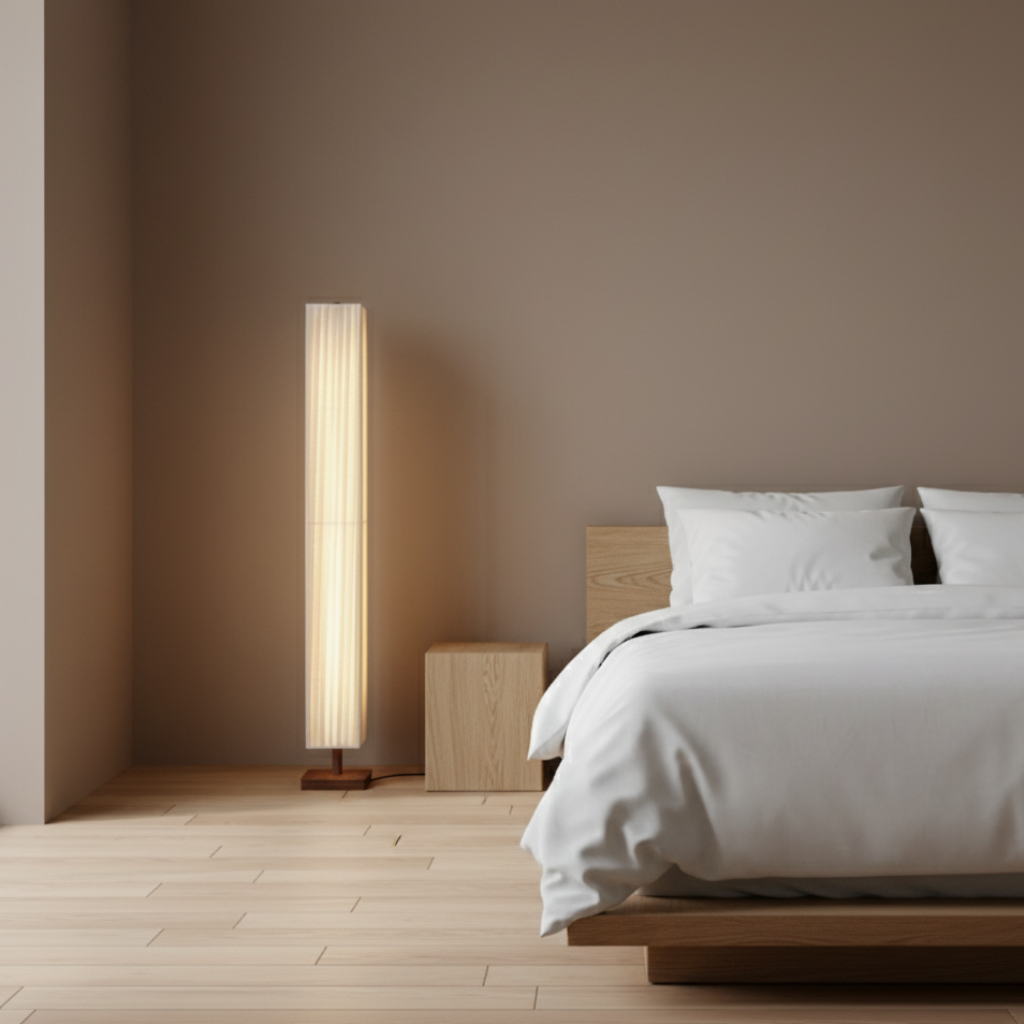 Hikari | Élégante lampe sur pied japonaise moderne avec lumière LED douce et chaleureuse