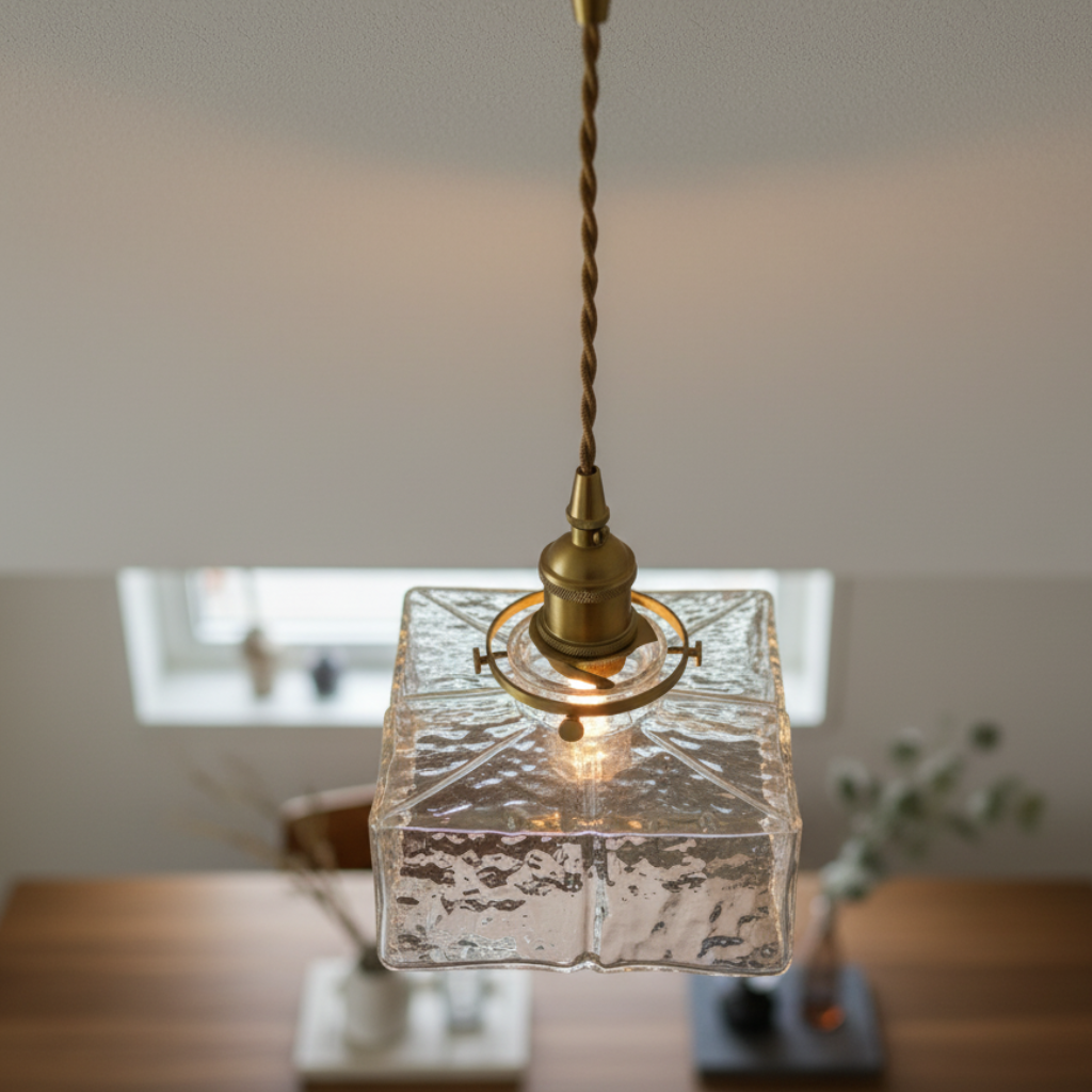 Collection Savoy | Suspension en Verre avec Finition Texturée, Style Vintage pour Éclairage de Cuisine