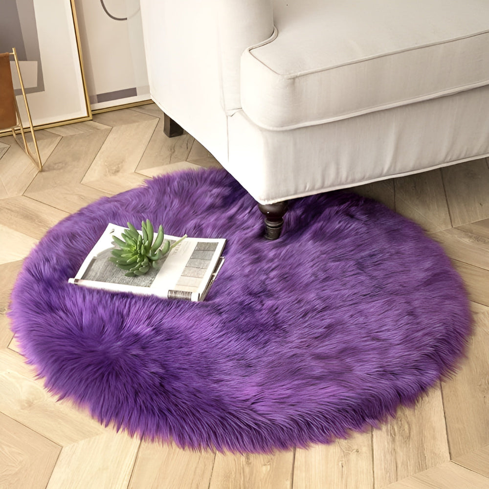 Tapis Rond en Peluche Douce