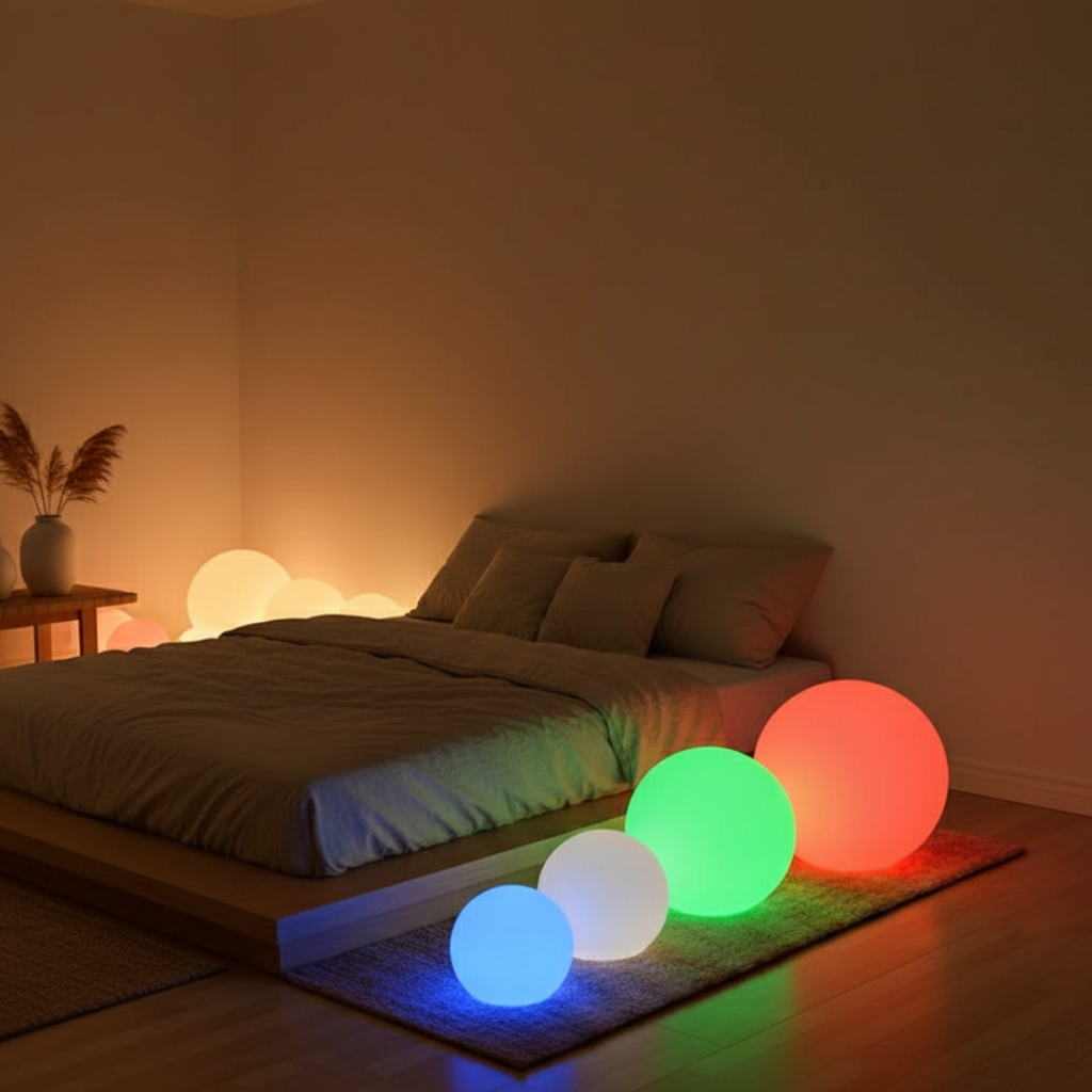 SphereGlow | Lampe à Boule Moderne Écologique et Stylée avec 16 Options de Couleurs