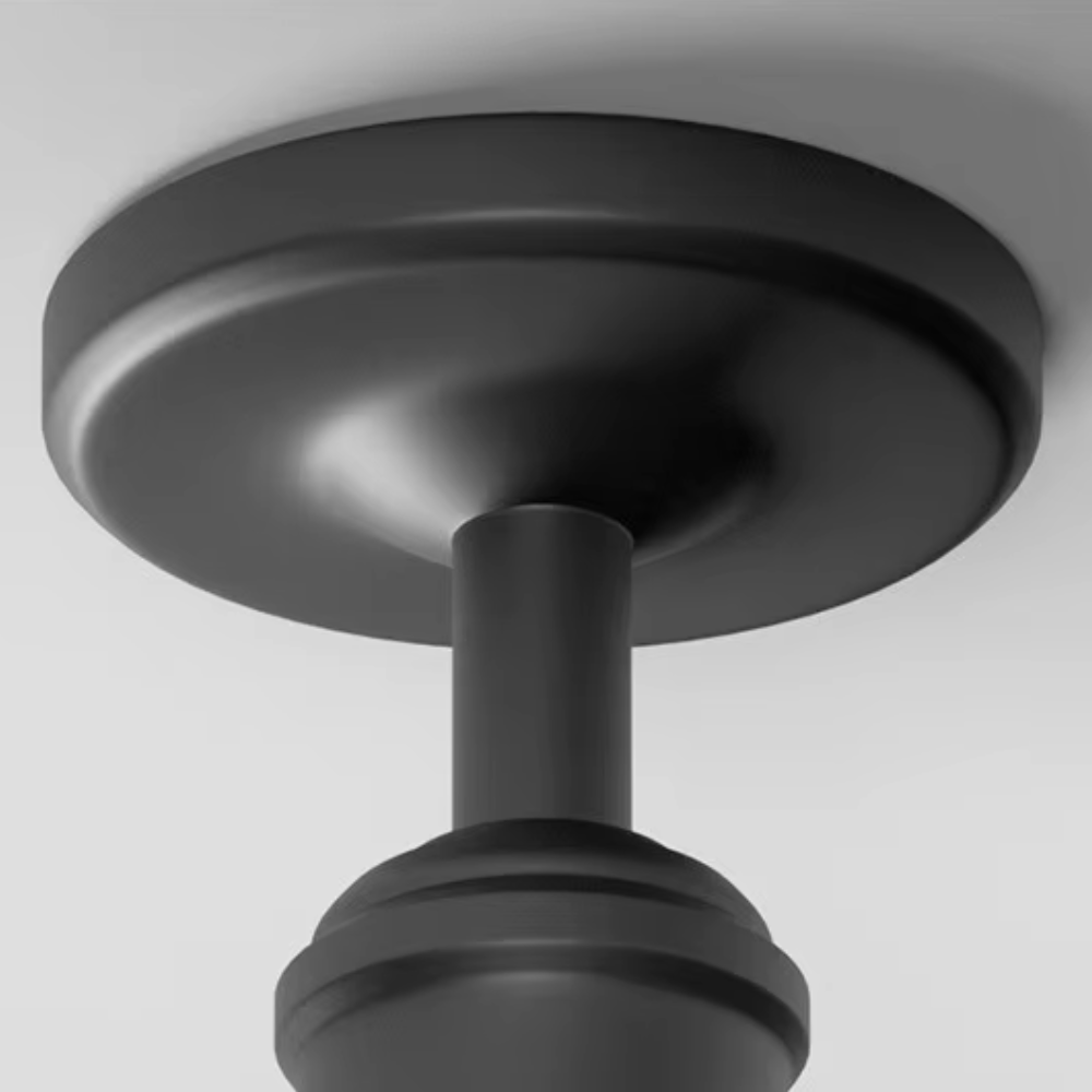 Lumière de plafond étanche extérieure IP65 | Plafonnier rond noir semi-encastré pour éclairage de patio et porche