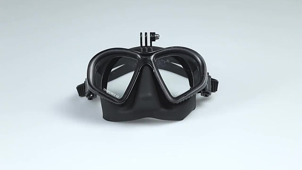 Masque de Plongée en Verre Trempé avec Étui de Rangement - Lunettes de Plongée avec Anti-Buée et Fixation pour Caméra