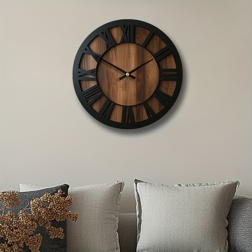 HORLOGE MURALE RONDE SILENCIEUSE EN BOIS – Woodora Art