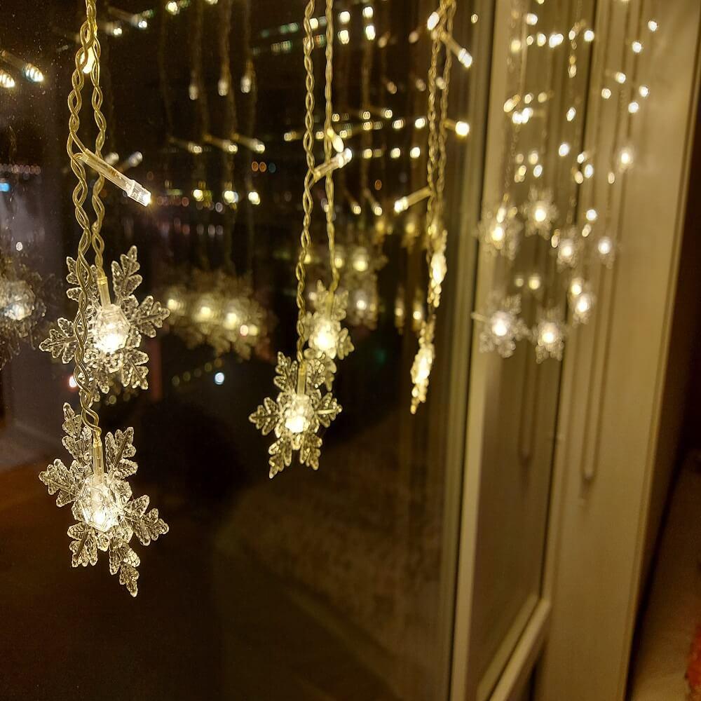Skanto | Guirlande LED avec Flocons de Neige | Intérieur & Extérieur