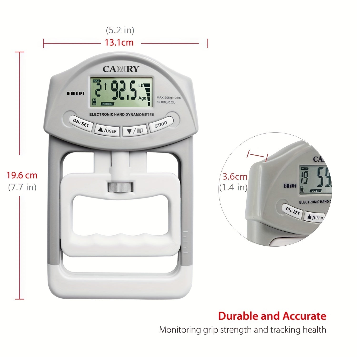 GRIPMETER PRO – Testeur de force de préhension numérique avec capture automatique