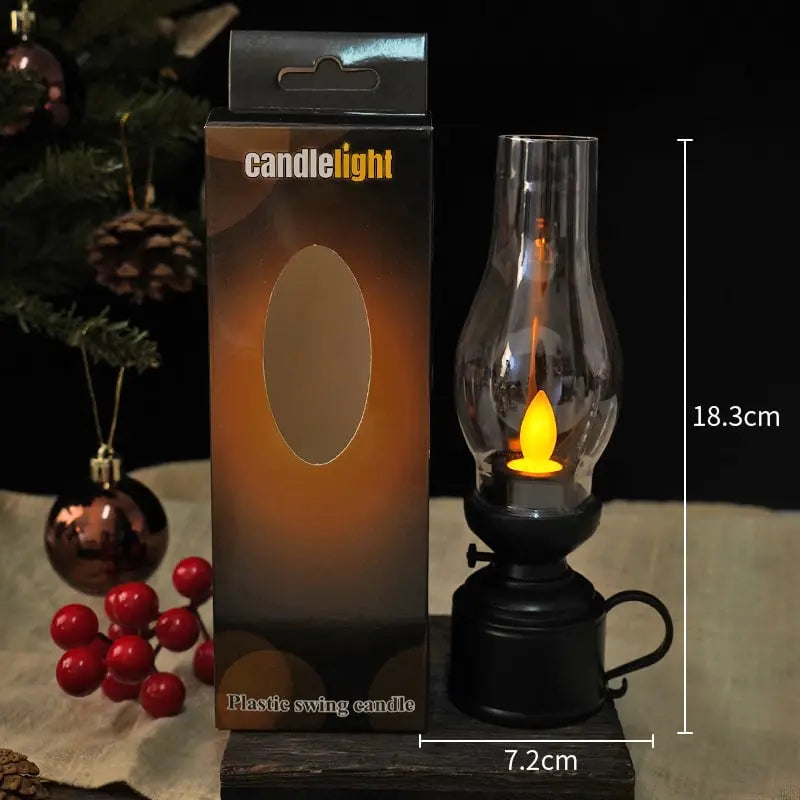 Lanternes LED avec flamme vacillante | sans fil, effet de lumière de bougie sécurisé (sans fumée/chaleur) | Inclus 3x piles LR44 | 18,3 cm | Noir/Blanc/Bronze