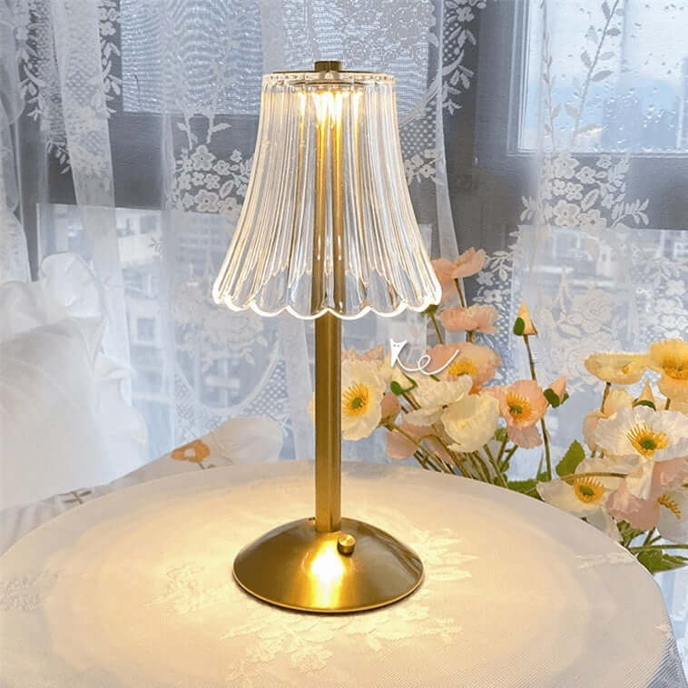 Lampe de Table en Cristal Activée par Tactile