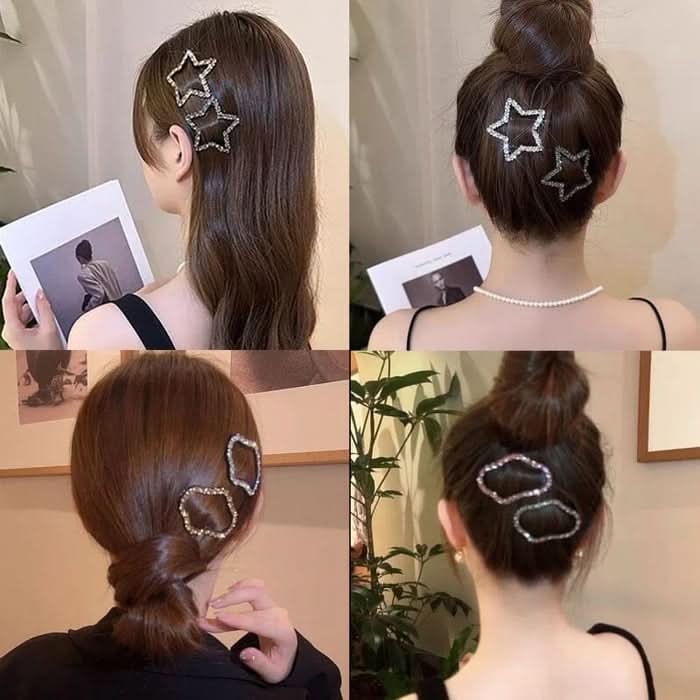 Élégants et brillants clips à cheveux (x4)