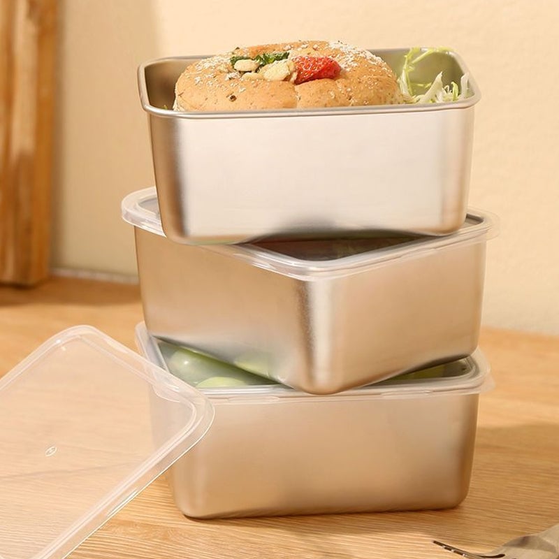 Skanto | Boîte de Rangement Alimentaire en Acier Inoxydable avec Couvercle, Boîte à Lunch, Boîte de Rangement pour Snacks