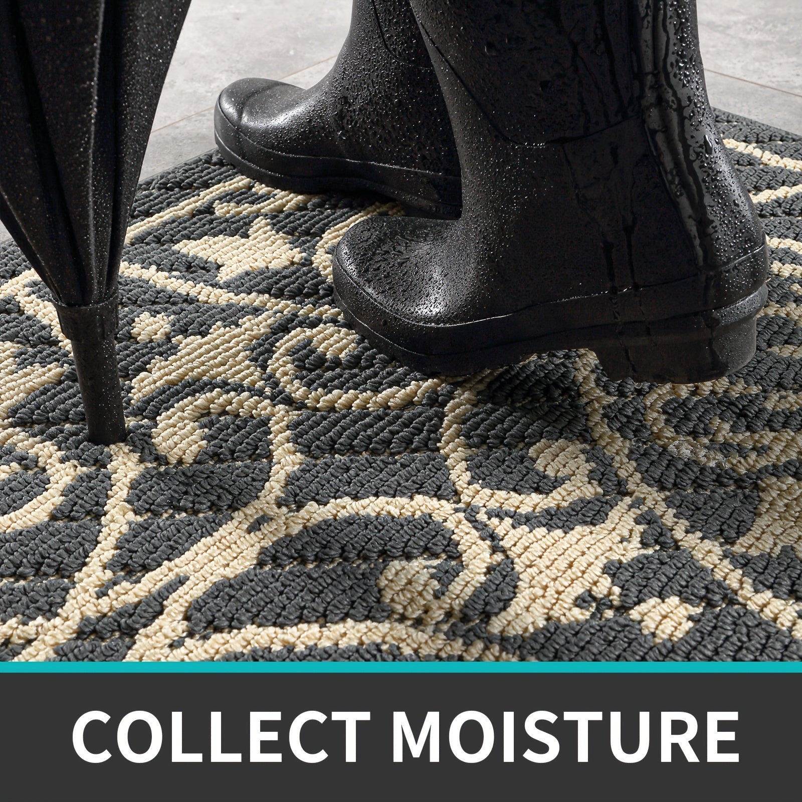 PUREHOME - Tapis d'entrée intérieur à profil bas antidérapant 1 pièce