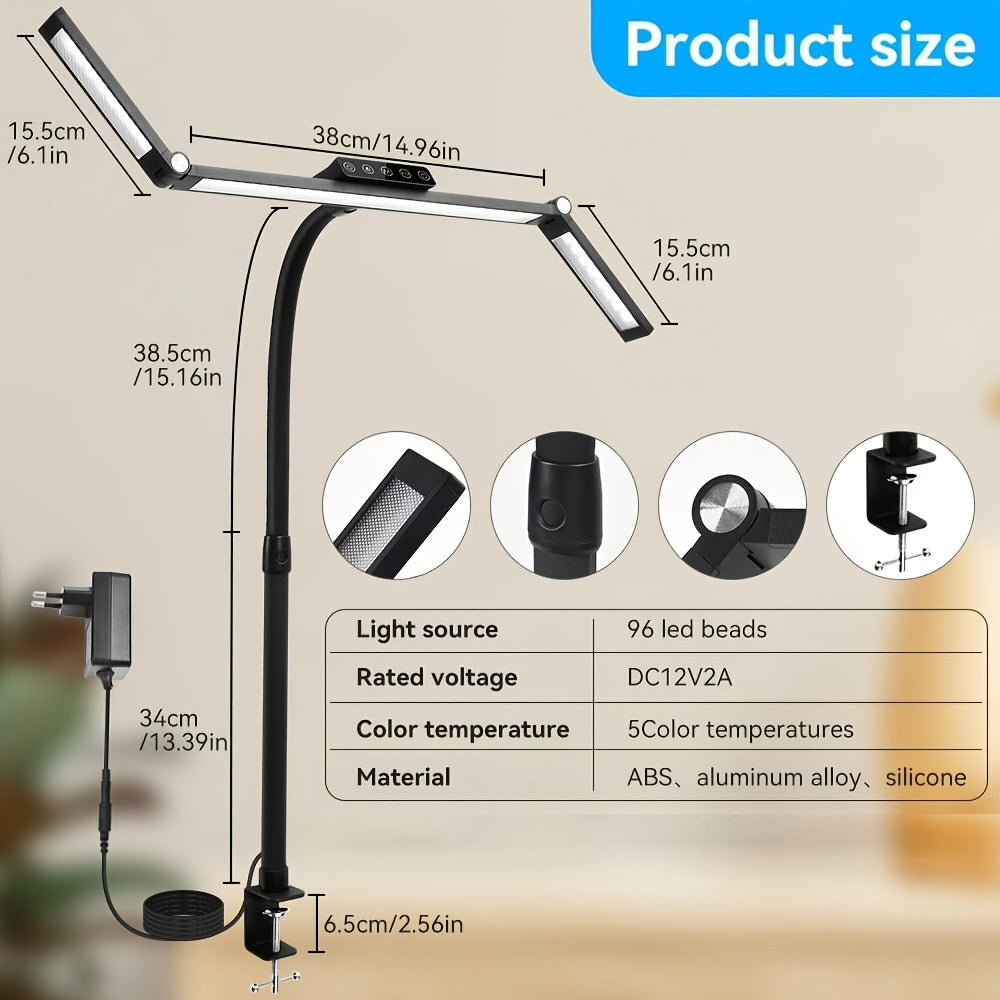 VIVILITE - Lampe de travail ultra lumineuse de 18W avec col de cygne et éclairage à large portée