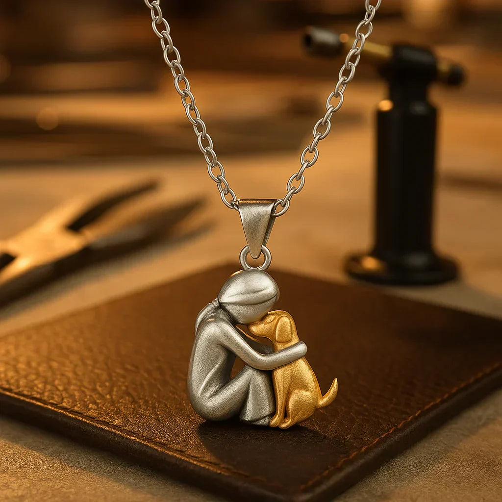 Skanto | Collier PawHeart – Bijoux pour les amoureux des chiens avec empreinte de patte