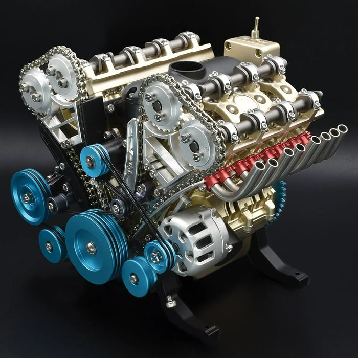Modèle de moteur automobile | 8 cylindres | Objet de collection en résine massive | Objet d'apprentissage et de décoration