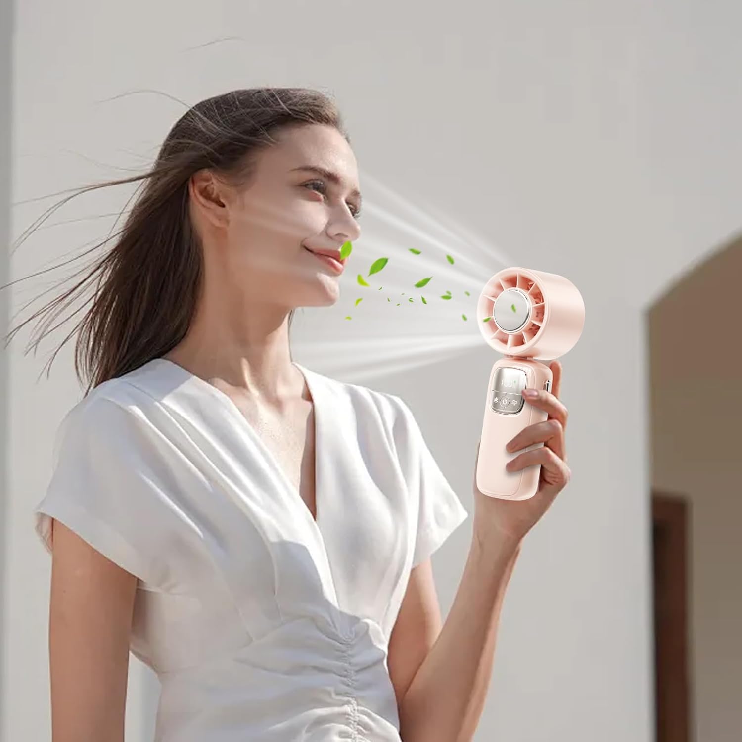 Ventilateur portable pliable à main avec affichage LED 100 vitesses