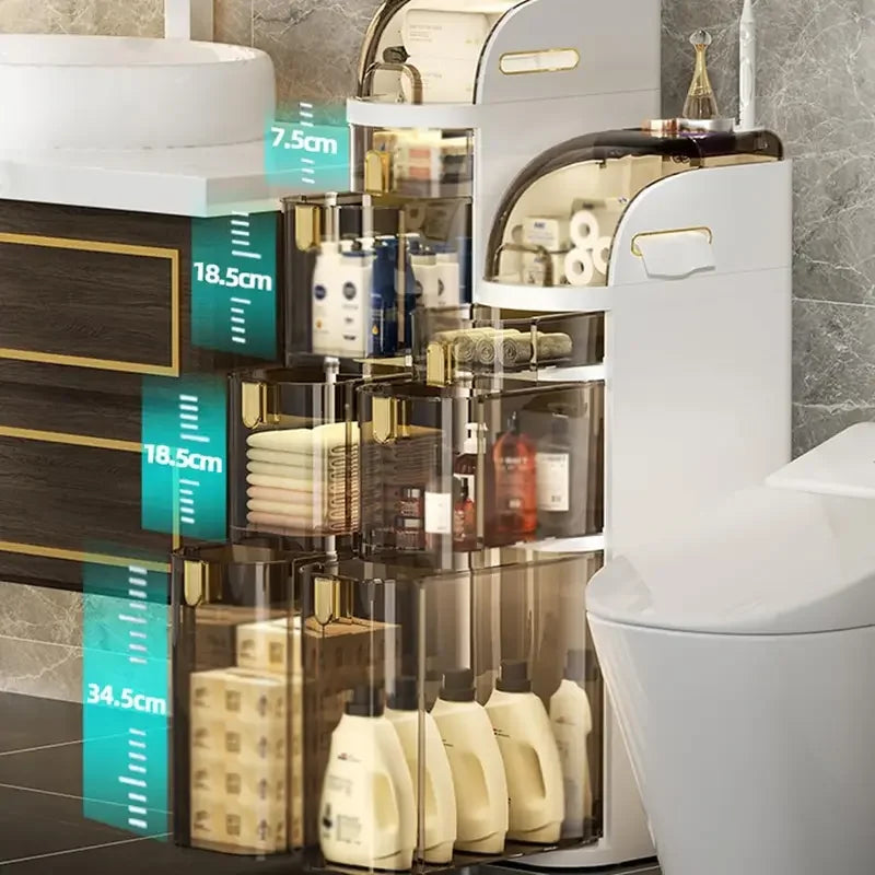 GlideNest™ | Transformez le chaos de votre salle de bain en tranquillité sur roulettes