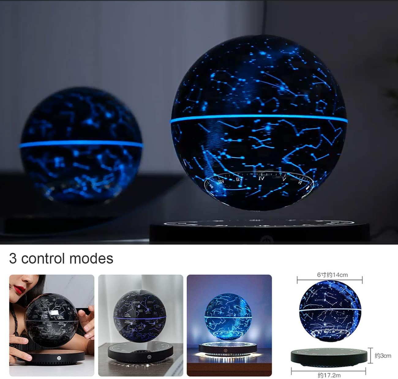 SkyOrbit™ | Lampe à constellation flottante rotative | Lévitation magnétique | Lumière d'ambiance