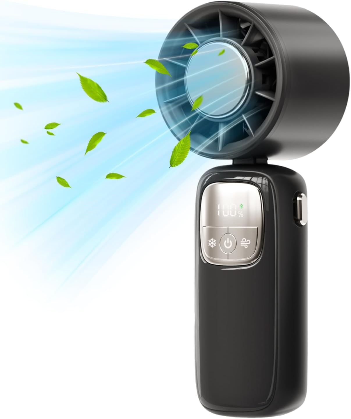 Ventilateur portable pliable à main avec affichage LED 100 vitesses