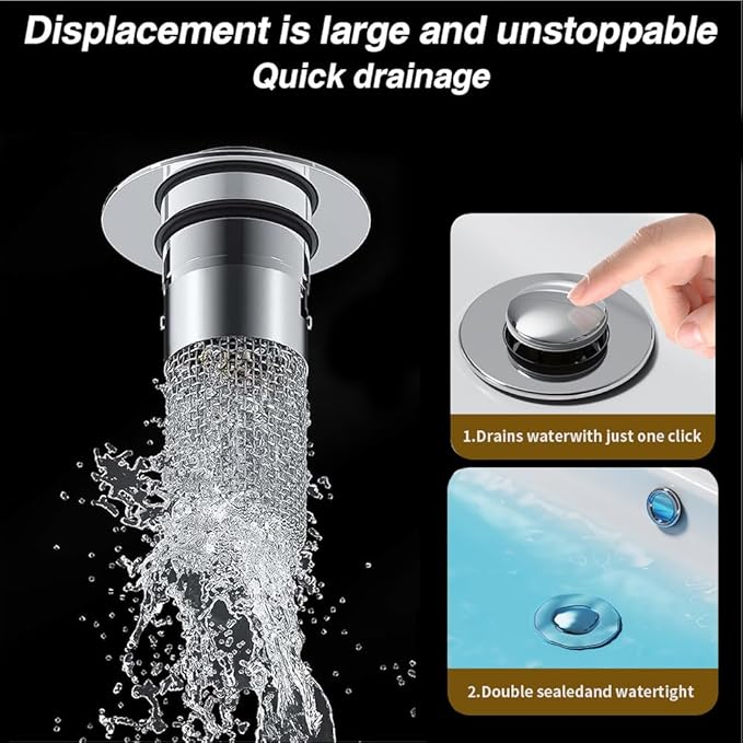 (1+1 Gratuit) Filtre de drainage en acier inoxydable – Isolé des odeurs et empêche les cafards