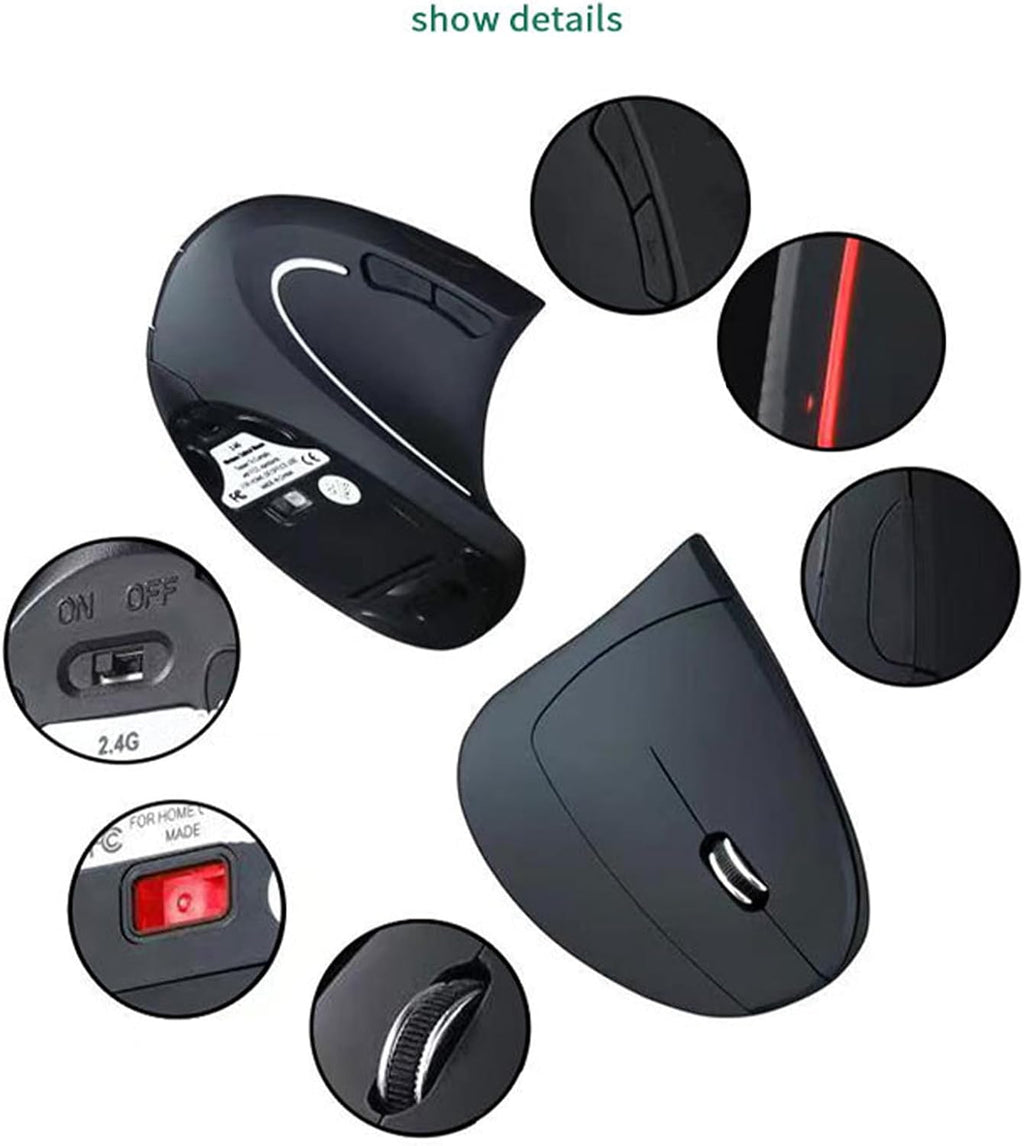 Souris verticale ergonomique sans fil avec possibilité de chargement – Elvion