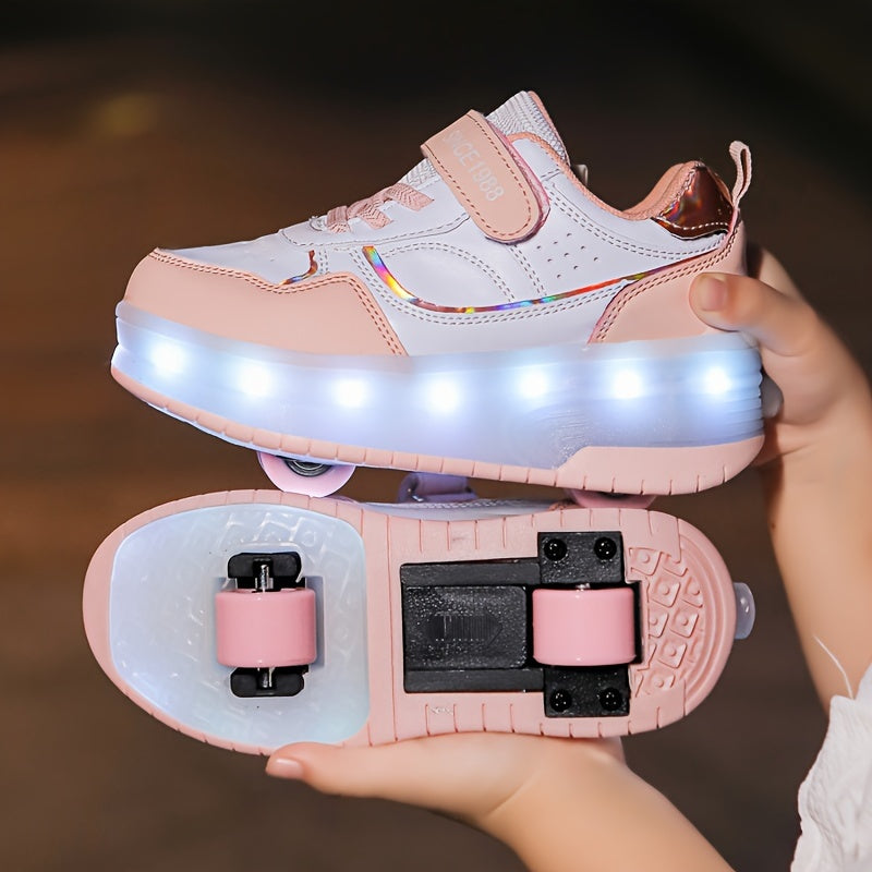 GlowRiders Roller Sneakers - Pour Enfants avec Spectacle de Lumières