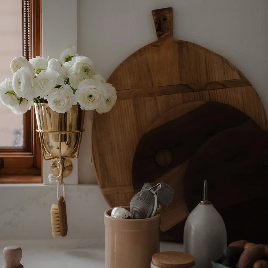Vase mural vintage | Fait main | Laiton ou Nickel | Rangement polyvalent