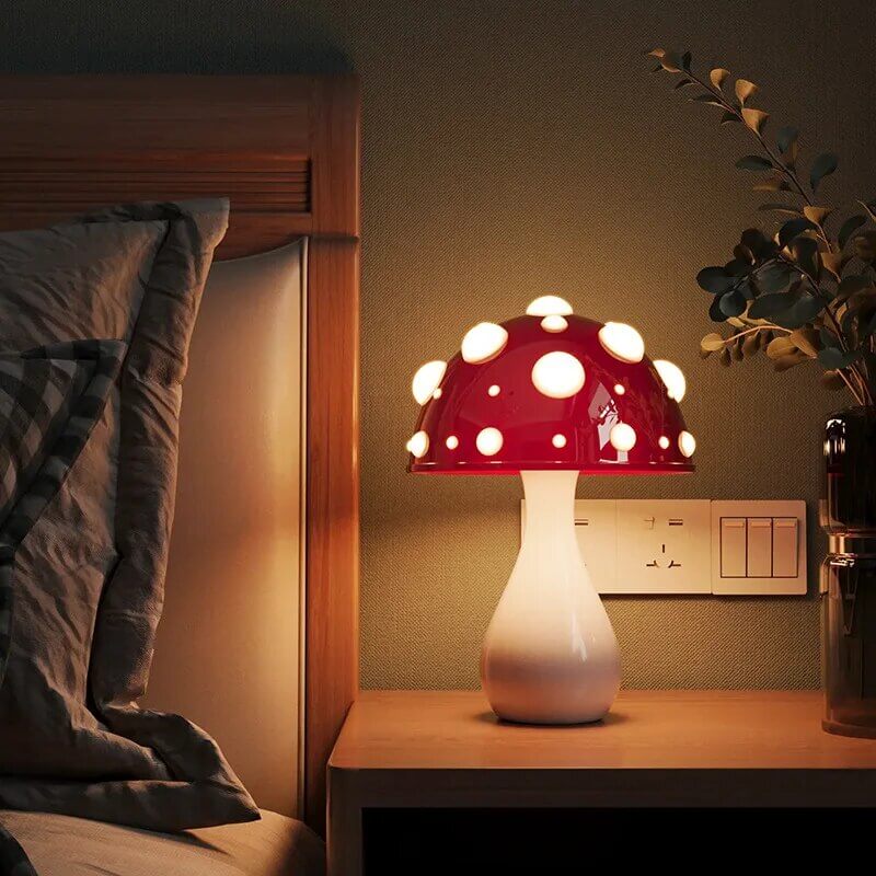 Lampe de Table Champignon LED - Dimmable, Décor Moderne