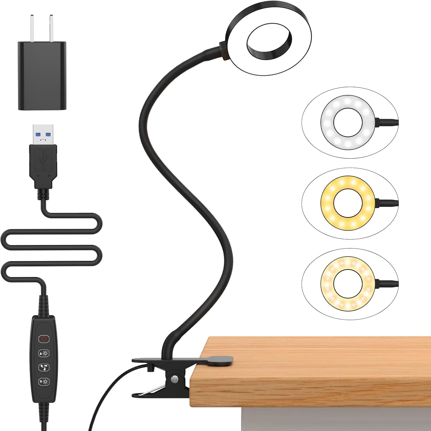 3 modes de couleur de la lampe de bureau LED avec bras flexible en forme de cygne – Selvara (1+1 GRATUIT)