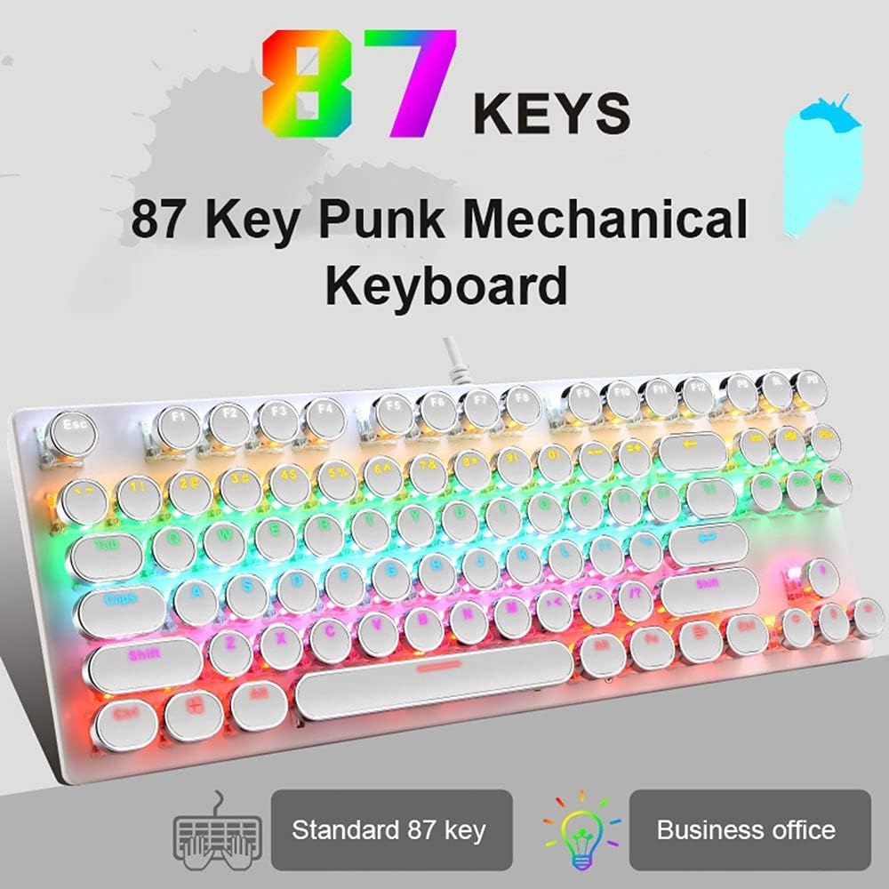 Clavier mécanique de jeu 87 touches avec rétroéclairage RGB et interrupteurs bleus