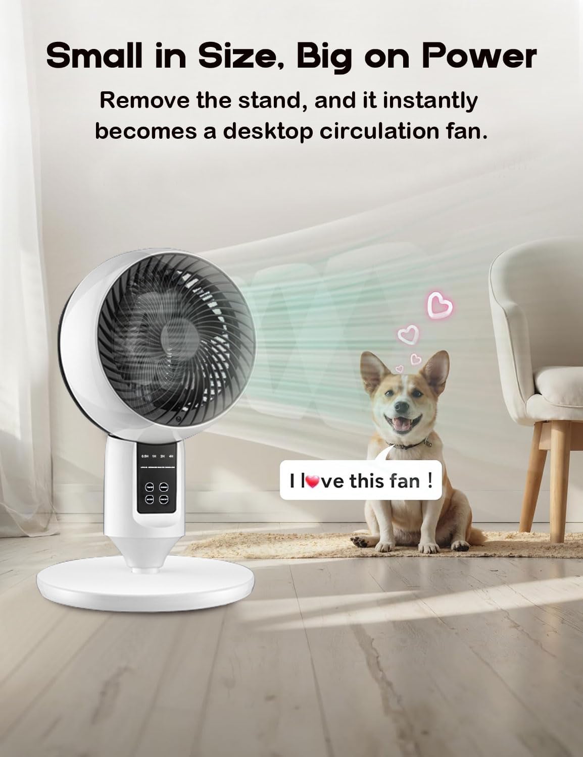 Ventilateur sur pied réglable avec oscillation 3D – Aerion