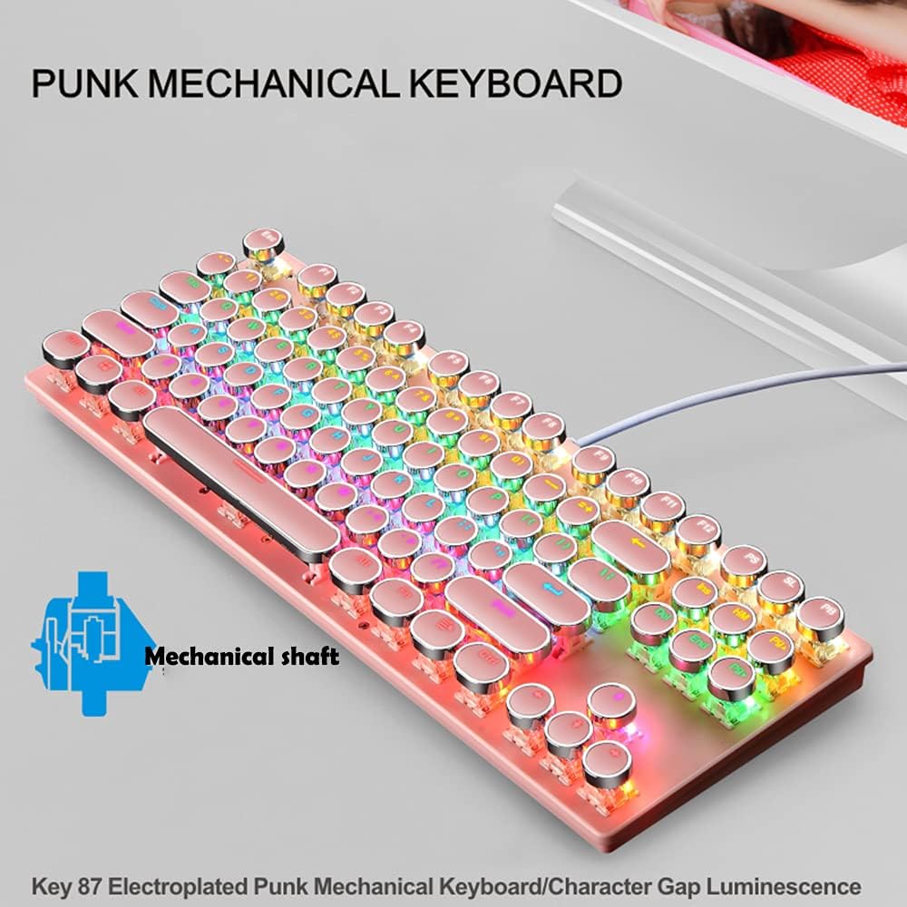 Clavier mécanique de jeu 87 touches avec rétroéclairage RGB et interrupteurs bleus