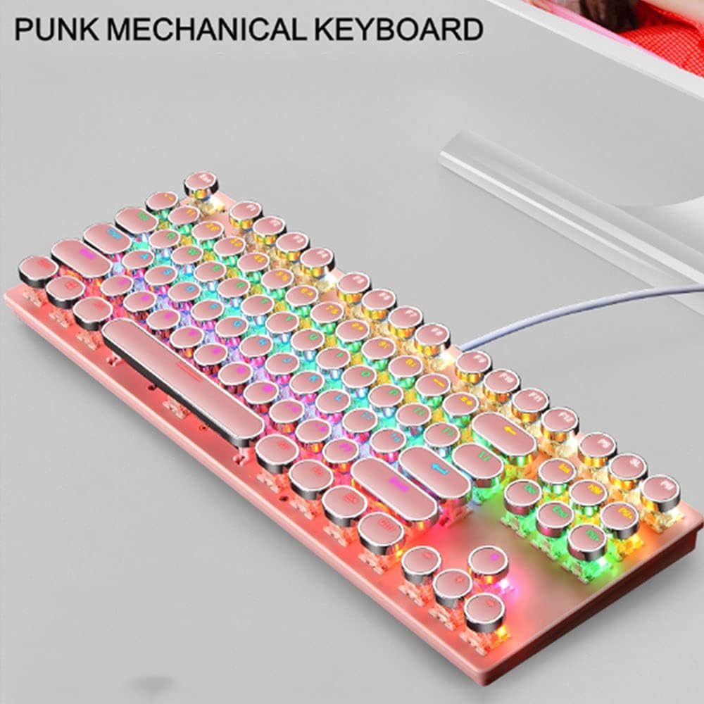 Clavier mécanique de jeu 87 touches avec rétroéclairage RGB et interrupteurs bleus
