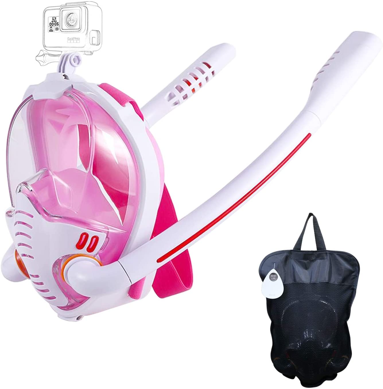 Masque de snorkeling avec chiffons anti-buée, vue panoramique HD à 180 degrés