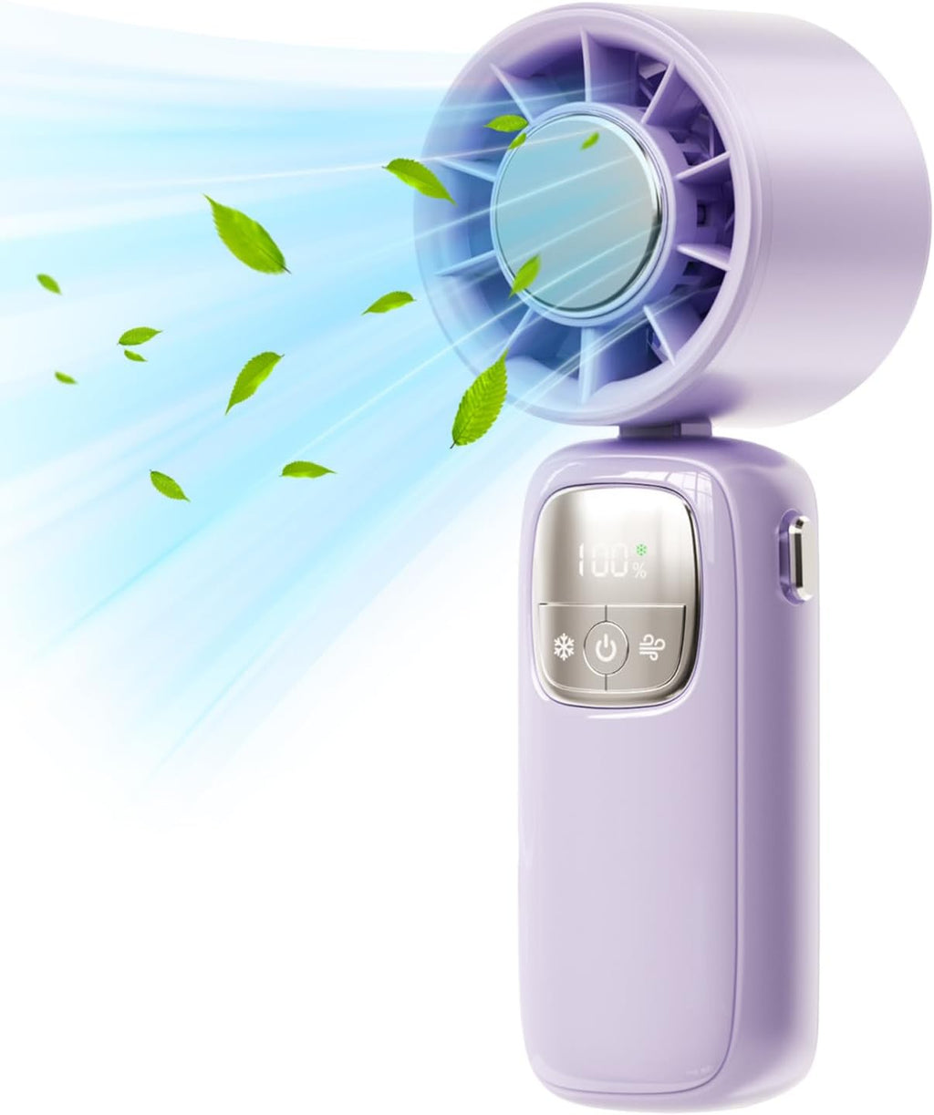 Ventilateur portable pliable à main avec affichage LED 100 vitesses