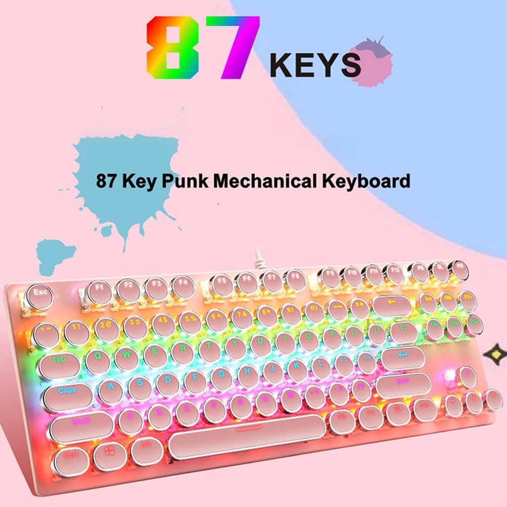 Clavier mécanique de jeu 87 touches avec rétroéclairage RGB et interrupteurs bleus