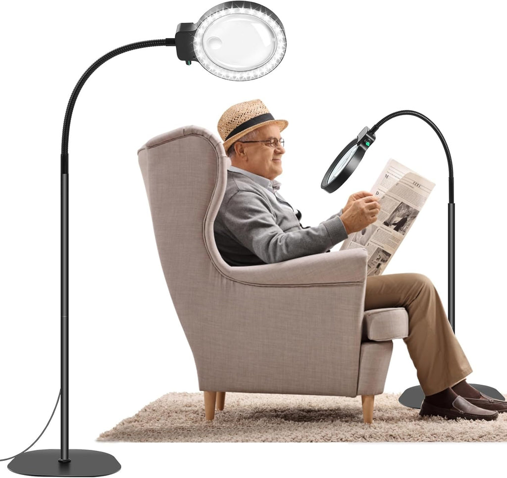 Skanto | Loupe à plein cadre avec lumière LED – Aide à la lecture mains libres pour livres, artisanat et loisirs