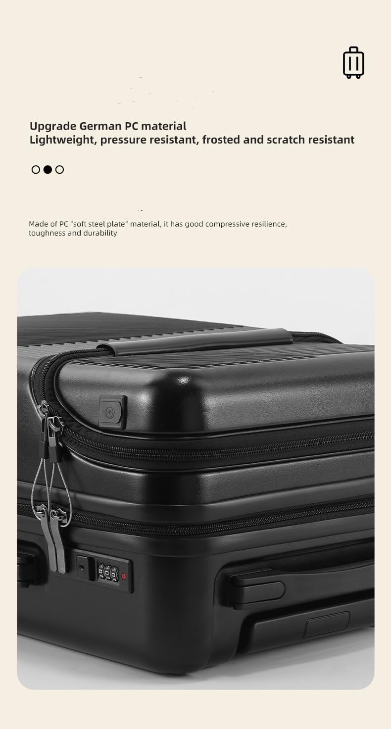 Valise rigide de cabine avec porte-gobelet, port USB et verrou TSA
