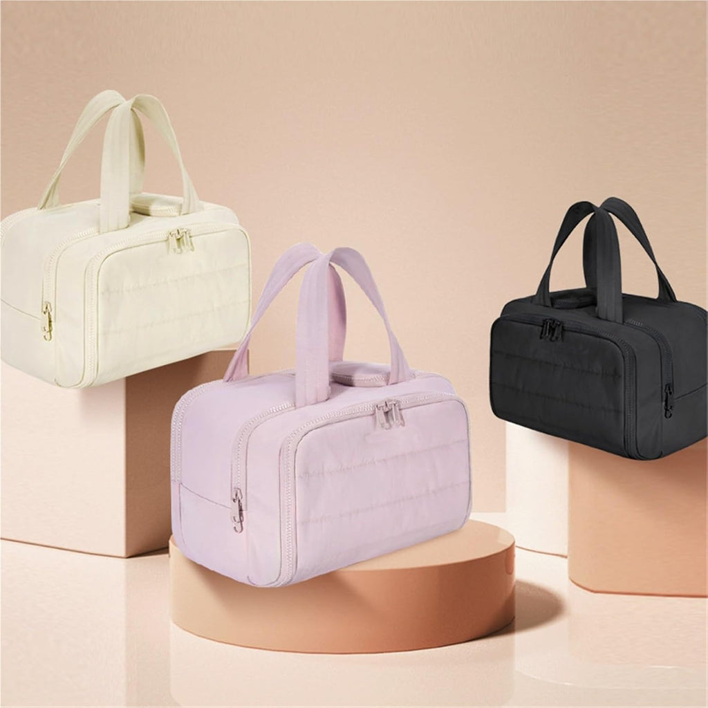Skanto | Trousse de Toilette Puffy 4-en-1 pour Femmes – Grand Organisateur de Voyage pour Maquillage et Soins de la Peau
