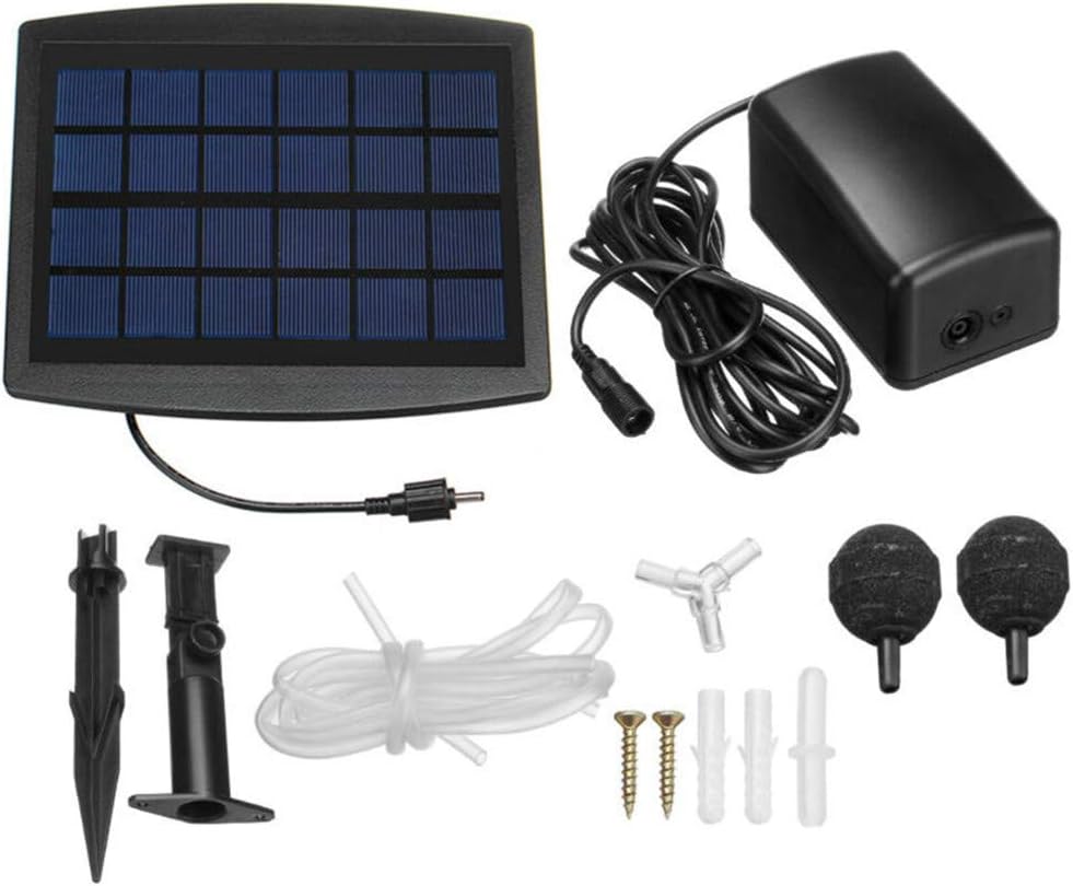 Kit de pompes à air alimentées par énergie solaire 2,5 W avec tuyaux et pierres