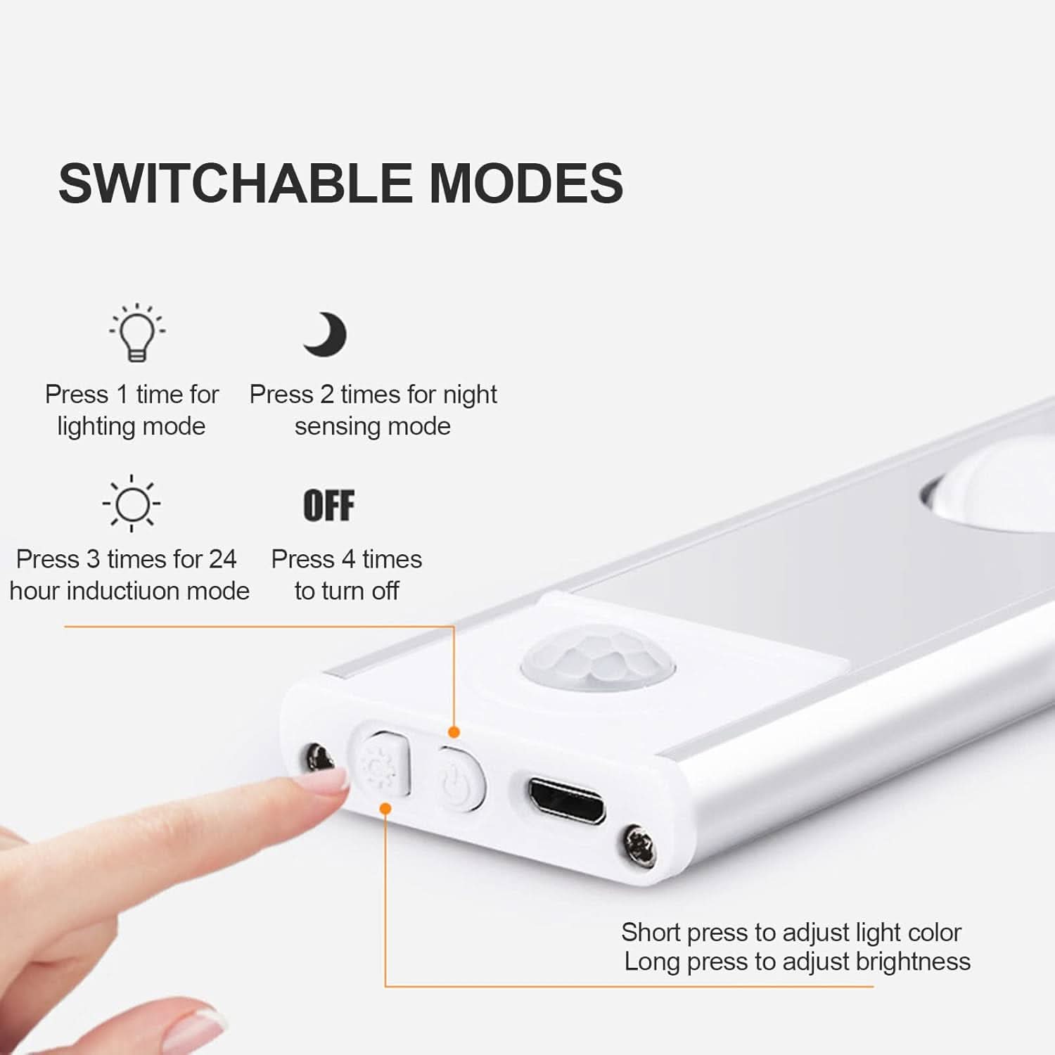 Lampe adhésive LED avec détecteur de mouvement intelligent