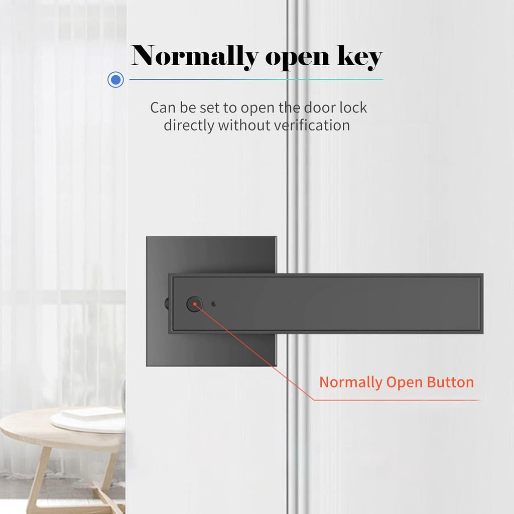 Serrure de porte intelligente avec empreinte digitale, accès par clé et capacité pour 30 utilisateurs – Nivora