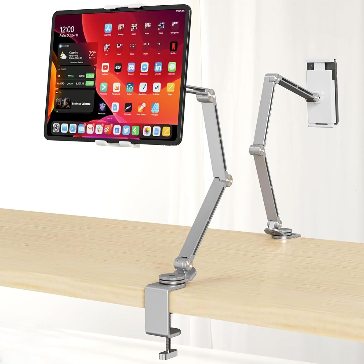 Support réglable en aluminium pour tablette avec rotation à 360° – Movaro