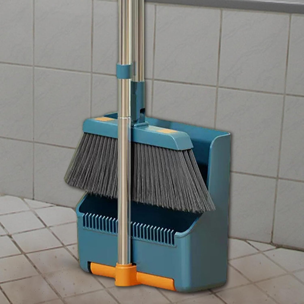 Grand ensemble de balai et de pelle à poussière – long manche avec tête de balai rotative à 180° – Clavira
