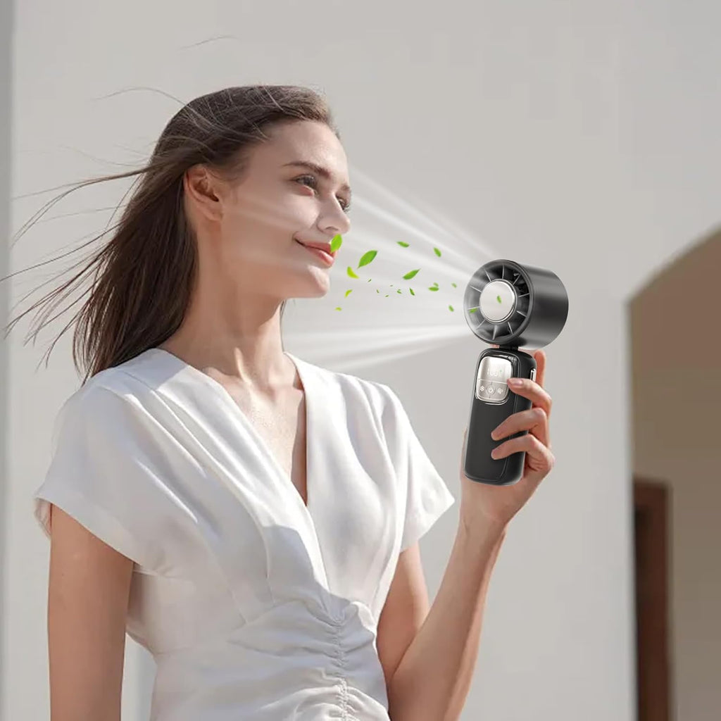 Ventilateur portable pliable à main avec affichage LED 100 vitesses