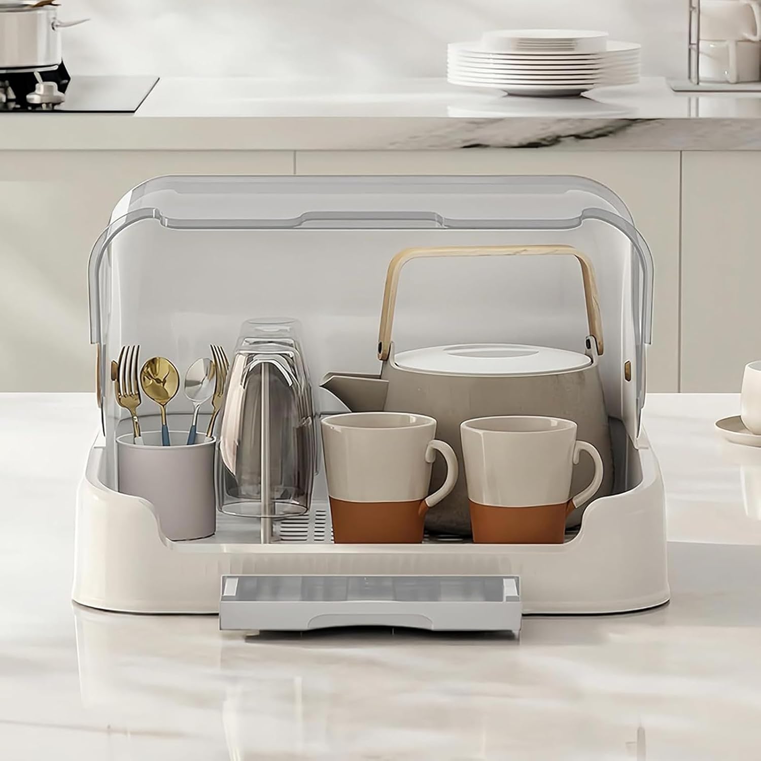 Sèche-biberons pour enfants et boîte de rangement avec couvercle – Orvian